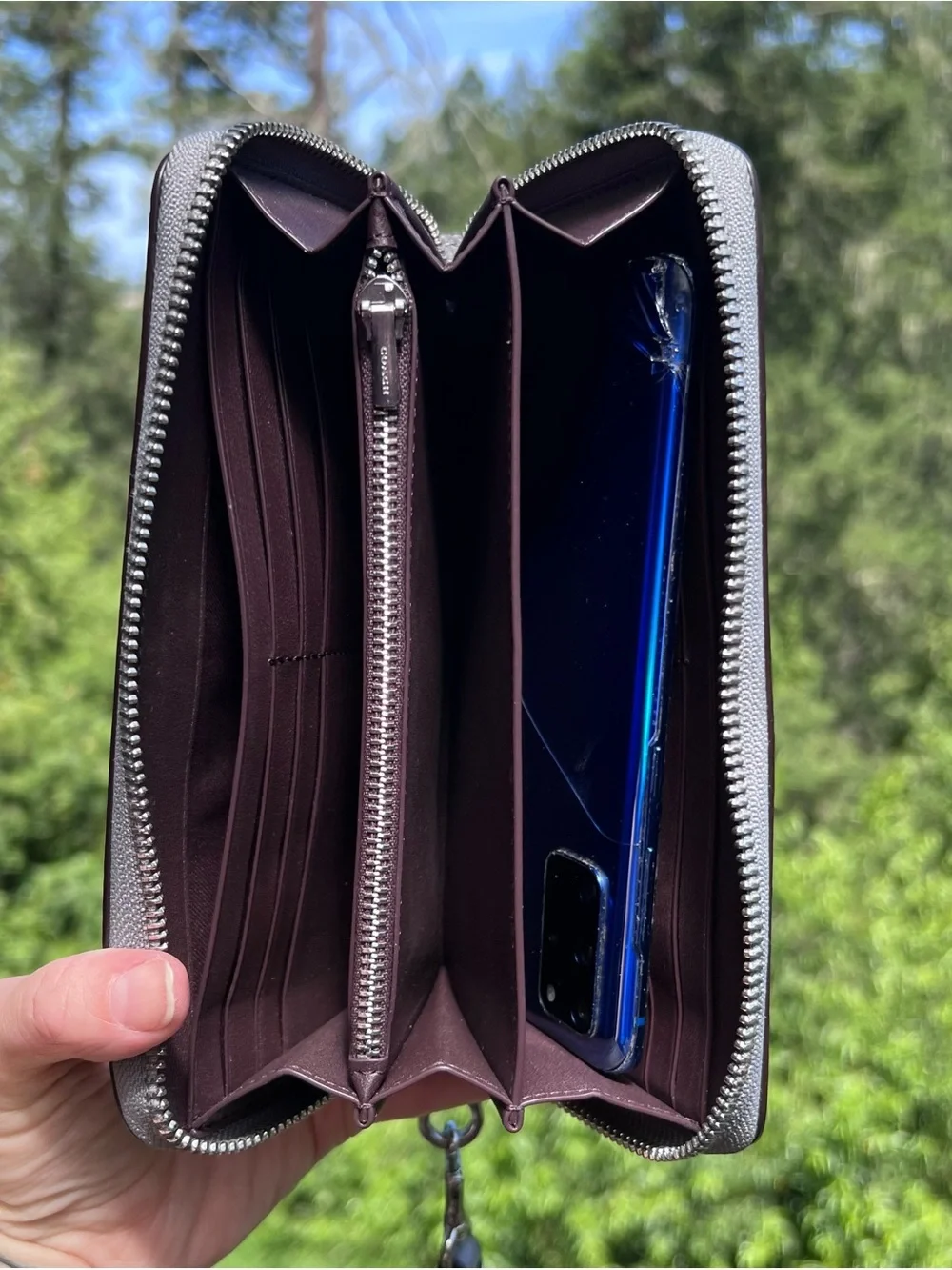 Coach accordion zip
